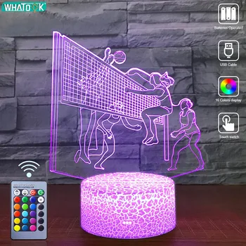 

3D LED Night Light Sports Series Remote Nightlight Baby Table Desk Lamp Child Birthday Basket Boy Friend Gift Party Home Decor