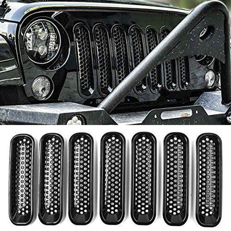 2007- сетчатая решетка крышки для Jeep Wrangler JK неограниченный черный передняя вставка практичные аксессуары Мода