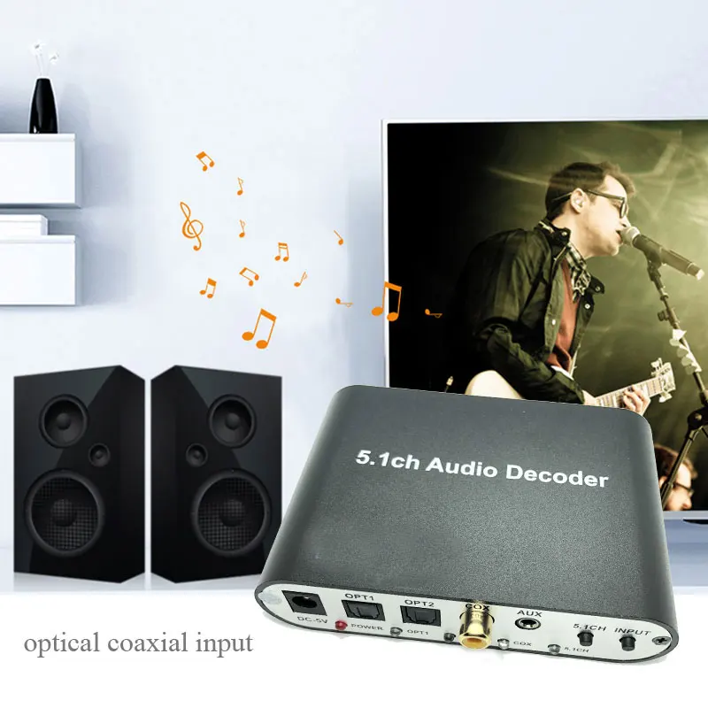 Цифровой аудиодекодер DAC 5.1ch Bluetooth приемник оптический коаксиальный USB диск SPDIF AC3