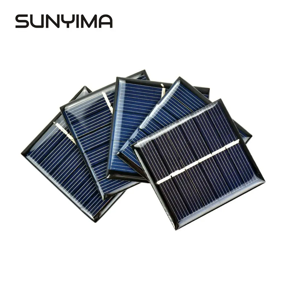 SUNYIMA 10Pcs DIY Solar Panels Photovoltaic Solar Cells Power Charger Solars Epoxy Plate 60 x 55 3V 