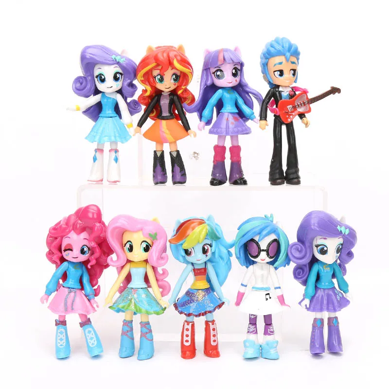 12 см 9 шт. 7 шт. игрушки My Little Pony friendly Is Magic Pony Набор фигурок Twilight Sparkle Rainbow Dash Fluttershy модель куклы - Цвет: 9pcs per set