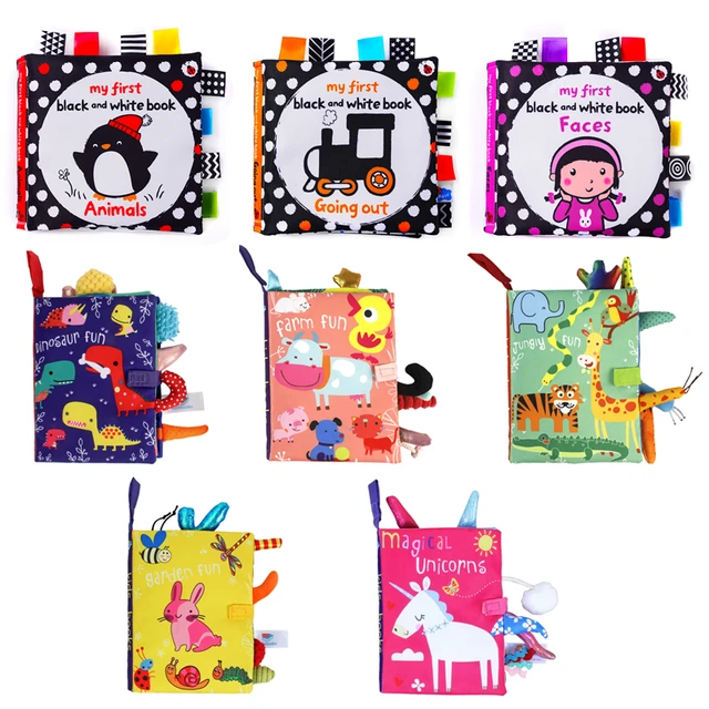 Baby Kids Fabric Books Early Learning Educational Cloth Book 0-12 Months Develop Cognize Animal Tails Reading Toy погремушки 5