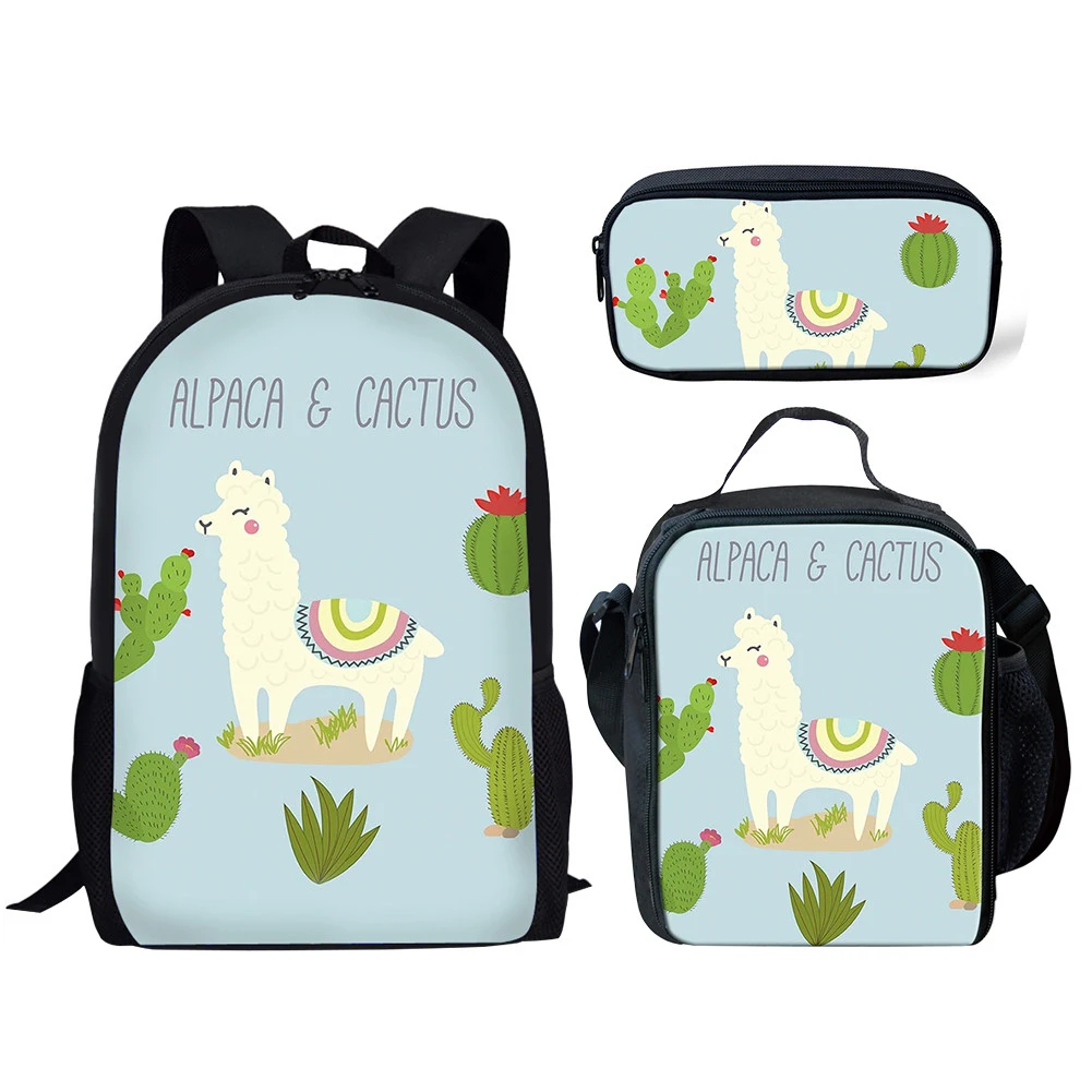 NOISYDESIGNS дети милые сумки на плечо Bolsa feminina Альпака печати Школьный рюкзак для