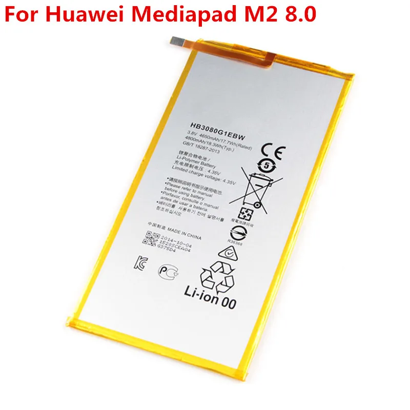 

Original Battery For Huawei Mediapad M2 8.0 Honor S8-701u S8-701W 4800mAh HB3080G1EBW Li-Polymer Tablet Battery Repair Part