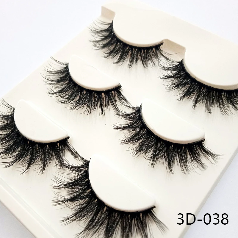 

3D Natural Long Fake Eye Lashes Handmade Thick False Eyelashes Black natural faux mink lashes false eyelashes make up