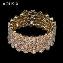 Модный Регулируемый браслет с несколькими рядами кристаллов, браслет для женщин, золотой, серебряный цвет, свадебные браслеты и браслеты, ювелирное изделие, подарок