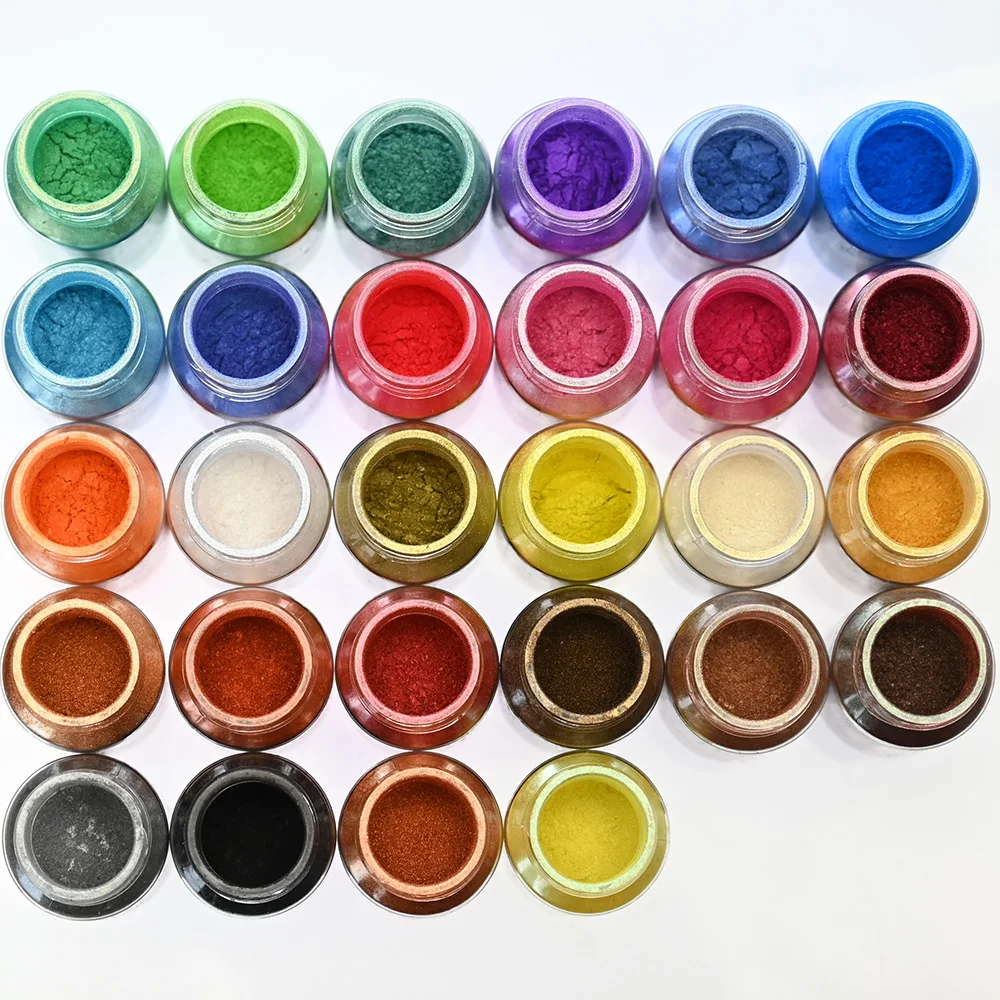 Polvo de mica para resina epoxi – 30 colores pigmentos en polvo de resina  tinte, polvo perlado natural de grado cosmético para pintura, fabricación  de