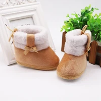Infant Newborn Baby Boy Girl Winter Fur Snow Boots With Bow Tie Warm Shoes Mid-tube Booties 5