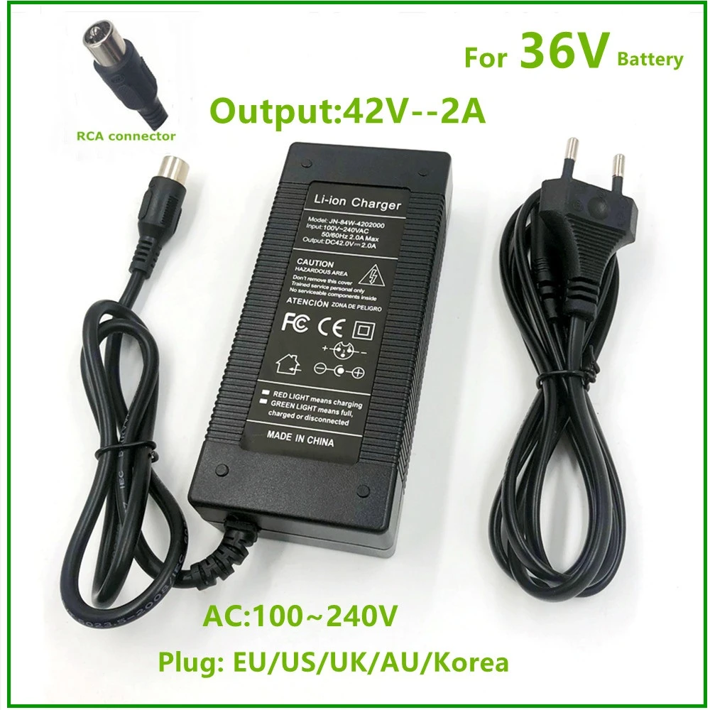 42V2A Oplader Elektrische Fiets Lithium Batterij Oplader Voor 36V Lithium  Batterij Rca Plug Charger|battery lighted paper lanterns|charger car  batterybattery chargers for aa batteries - AliExpress
