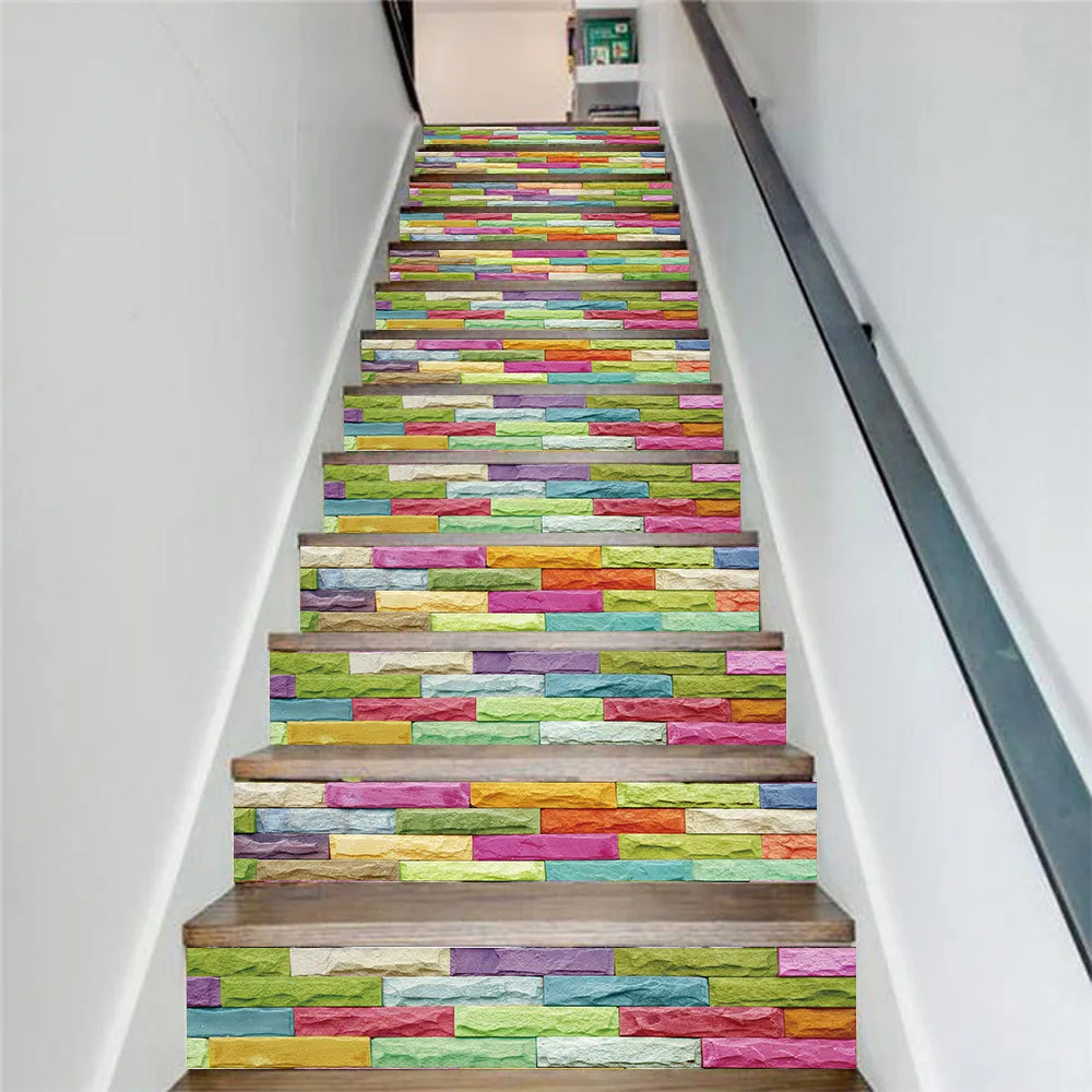 Подступенки для лестницы. Имитация лестницы. Лестница с водопадом. Иллюзия лестница. Наклейки на лестницу.