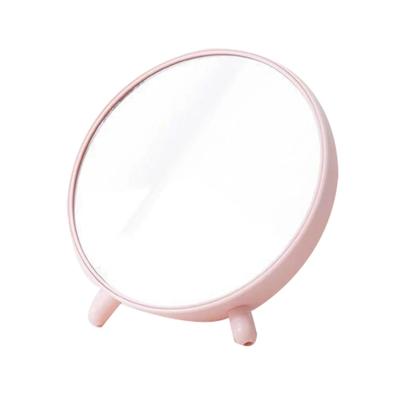 Pink Зеркало для макияжа, простое круглое настольное зеркало для макияжа с коробкой для хранения подарок для макияжа - Цвет: Pink