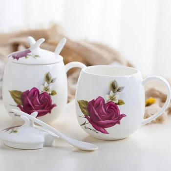 

Modern small fresh water cup ceramic mug home student simple creative office tea cup with lid large capacity cup LB42713