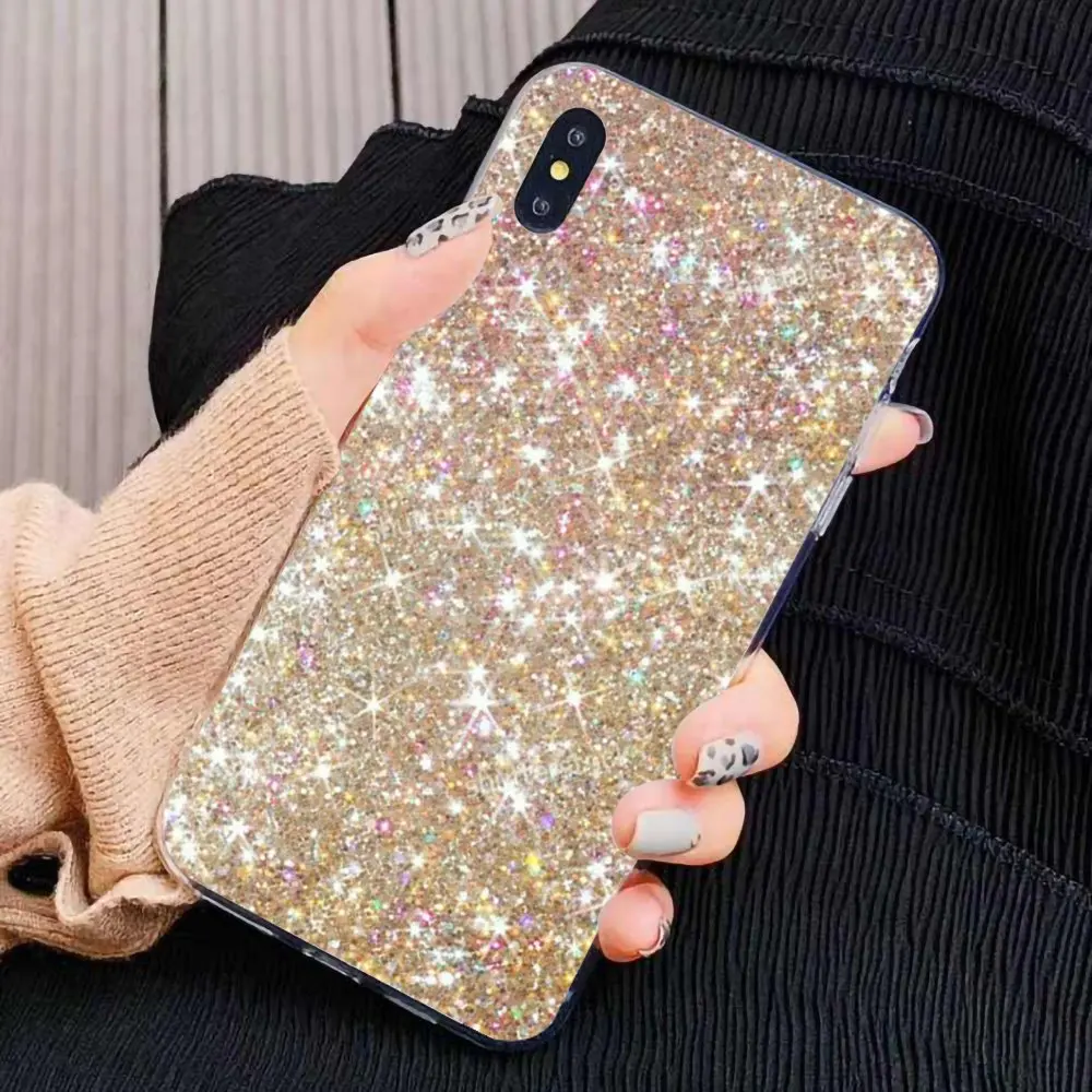 For Samsung Galaxy A10 A30 A40 A50 A60 A70 S6 Active Note 10 Plus Edge M30 Collage Silicone Phone Case Silver Glitter Sparkle | Мобильные