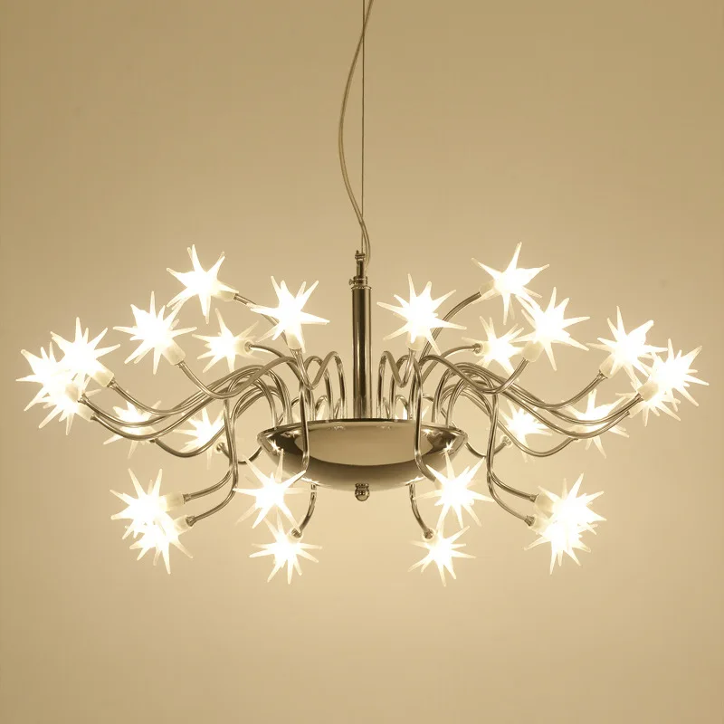 

Nordic creative LED chandelier ceiling Starry romantic fixtures Postmodern Iron hanging lights for home deco dining living room
