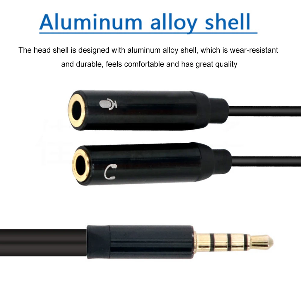 3.5mm Jack Audio Cable Y Splitter Cable 1 Male to 2 Female Splitter AUX Cable Splitter Adapter For for Computer Headset