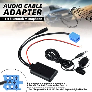 

Wireless HIFI Car Audio bluetooth Cable Adapter Microphone MIC AUX Music Player or Becker For For VW For Audi