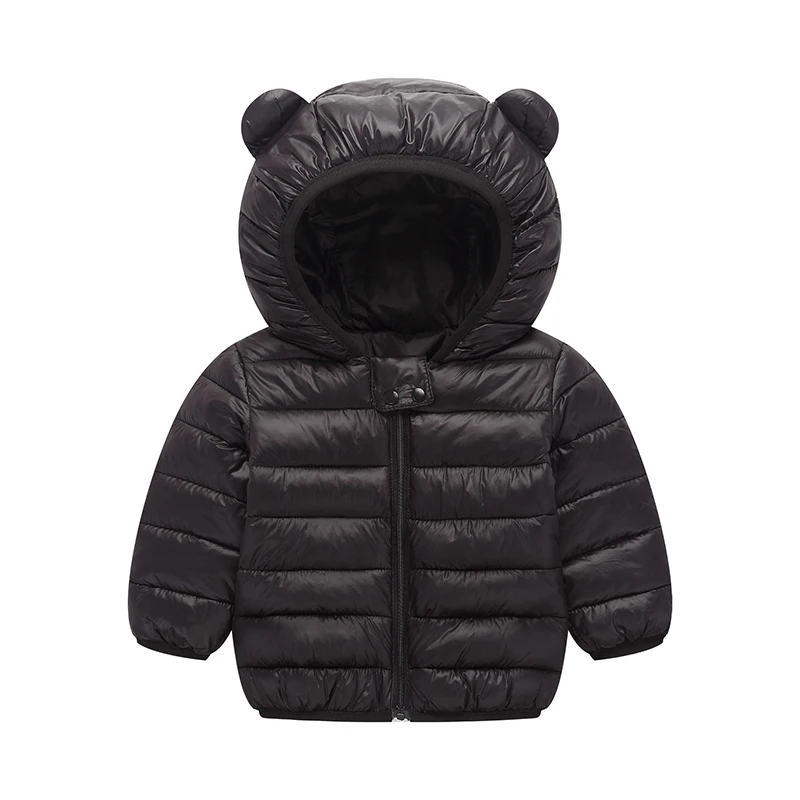 Зимние Детские пальто; теплые куртки для детей; хлопковое пуховое пальто для маленьких мальчиков и девочек; куртка-парка; Верхняя одежда; ветровка; одежда для детей - Цвет: black