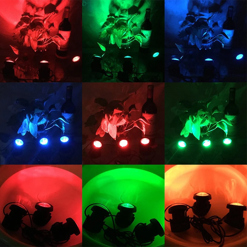Luzes à Prova Escurecido para Jardim Lagoa Água Subaquática Submersível Fonte Luz Ip68 Paisagem Multi-cor Pode Ser Quintal Spotlight Dip68 Led 16 Luzes subaquáticas