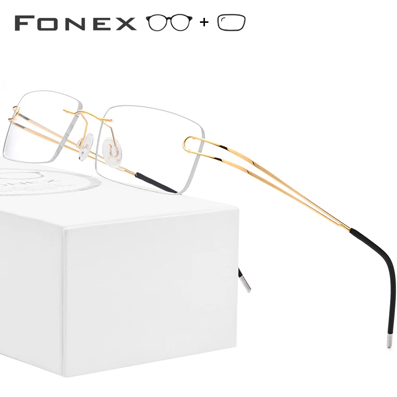 

Titanium Alloy Rimless Optical Prescription Glasses Frame Men Ultralight Frameless Eyeglasses Male Myopia Screwless Eyewear