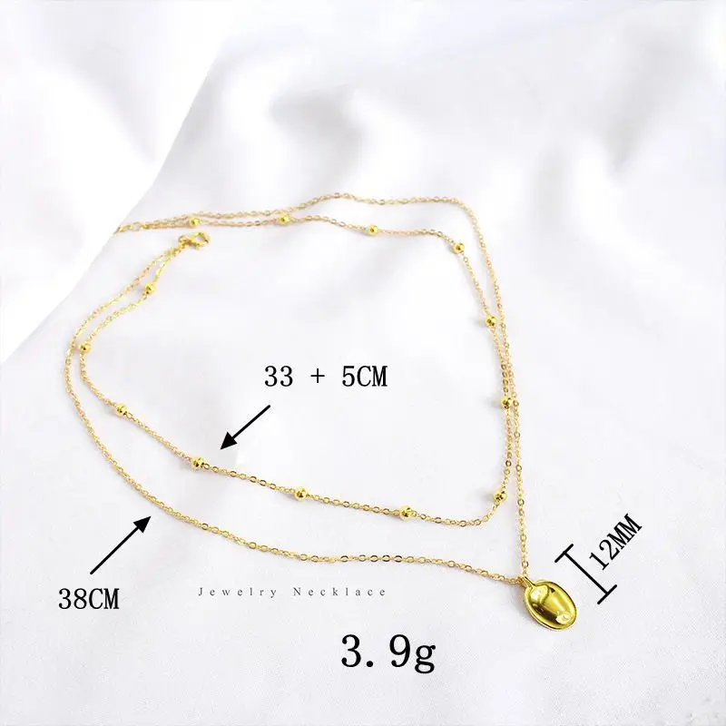 Silvology, Двухслойное овальное колье, колье, 925 пробы, серебряное, круглое, 18 К, золото, элегантное ожерелье для женщин, шикарное ювелирное изделие, подарок