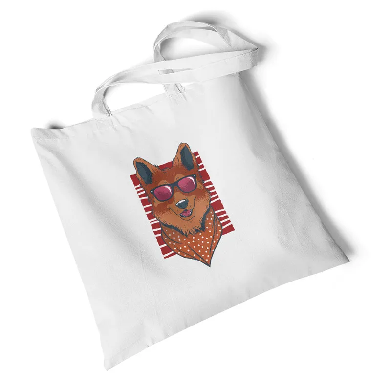 

Qlychee Animal Print Canvas Bag Shoulder Bags Travel Folding Bag Canvas Bag Shopping Reusable Shoulder Bag Handbag Tote Bag