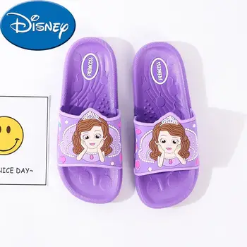 

Original Disney Princess Sophia Children's Slippers New Summer Non-slip Sandals Baby Soft Bottom Beach Shoes Bathroom Slippers