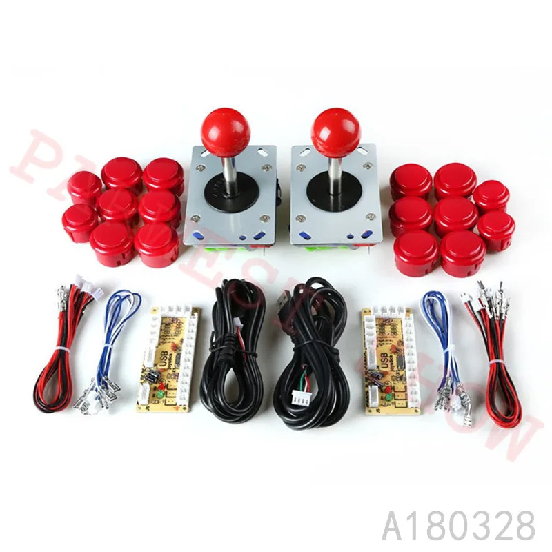 

Two Players Zero Delay Arcade Game Kit DIY Parts ZIPPY joystick with Short Shaft +Arcade push buttons for JAMMA MAME USB Cabinet