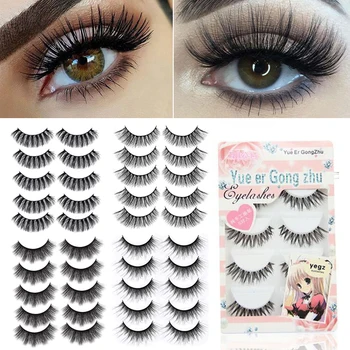 

5Pair/Lot False Eyelashes Extension Tools Natural Long 3D Mink Fake Lashes Eyes Cosmetic Makeup Handmade Crisscross Eyelashes