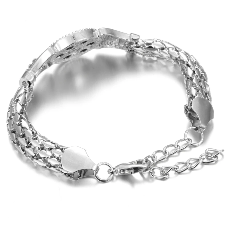 Новый металлический браслет с кнопками 18 мм женский эластичный ретро серебряный