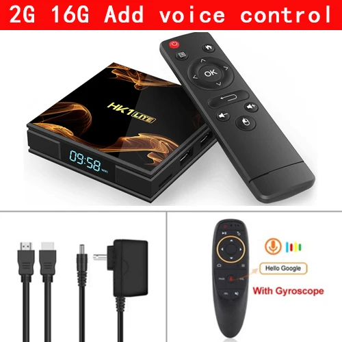 2G 16G voice control Новинка! HK1 LITE Android tv BOX Android 9,0 Smart tv Box 2 Гб 16 Гб RK3228A четырехъядерный WiFi 4K медиаплеер телеприставка PK X96 mini - Цвет: 2G 16G voice control