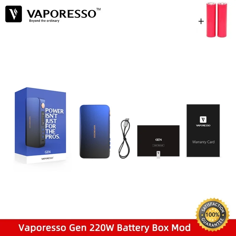 

Original Vaporesso GEN 220W TC Box Mod for Skrr-s Vape Tank Vaporizer Powered By Dual 18650 Battery VS Voopoo Drag Mini Mods