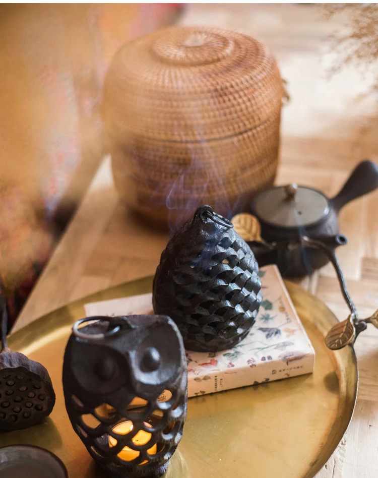 Чугунная печь для ароматерапии подсвечник Сова pinecone украшения Висячие продукты садовый подарок