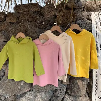 

2020 Korea style girls hooded dress cotton fashion spring girls dresses 1-6 years HM953