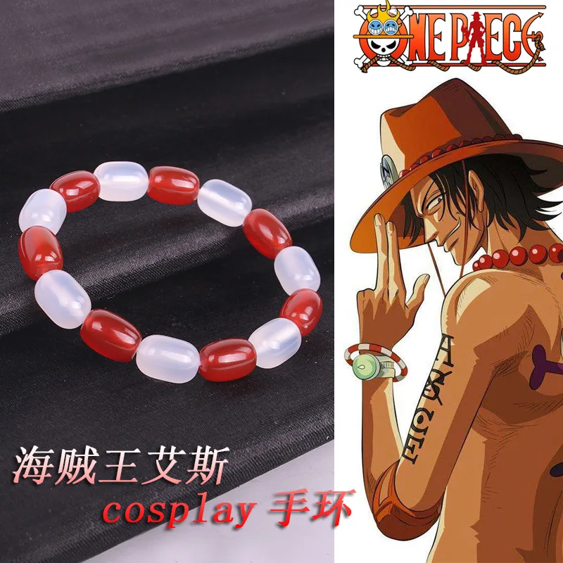 One Piece Portgas D Fire Fist Ace Cosplay braccialetto di perline di