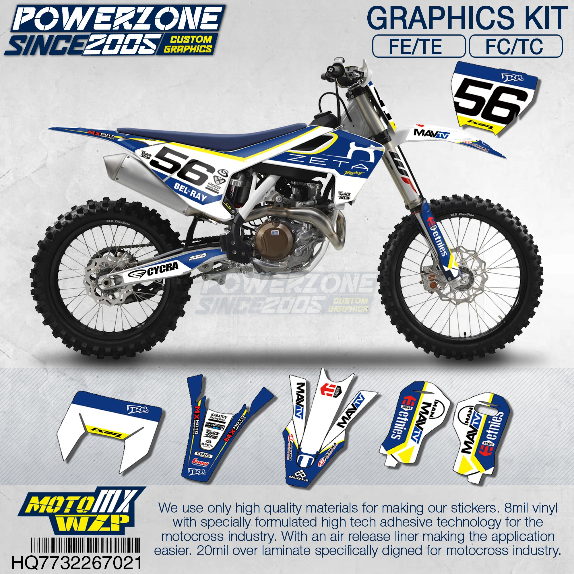 Фотофоны 3 м наклейки Набор наклеек на заказ для Husqvarna 2014 15 16 18 FE TE FC TC 250 350 500cc