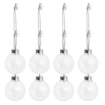 

8pcs Transparent Hanging Balls With Aluminum Lid Christmas Tree Decorations Hanging Aluminum Cover Seamless Ball Xmas Decor