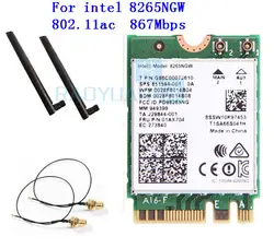 Wi Fi карты для Intel Dual Band AC 8265 8265NGW 8265AC 867 Мбит/с NGFF ключ E 802.11ac Bluetooth 4,2 оконные рамы 10