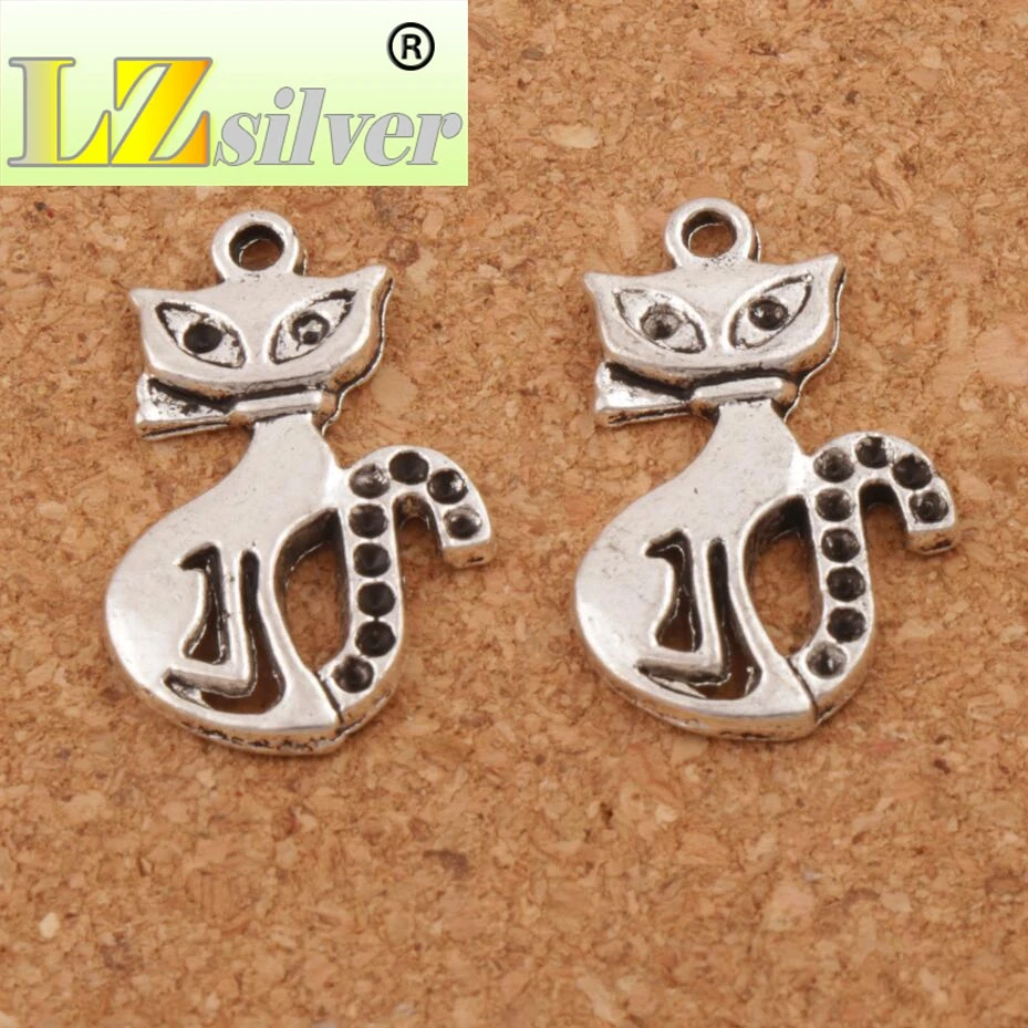 Slim Lady Cat Spacer Charm Beads  120PCS zinc alloy Pendants Alloy Handmade Jewelry DIY L1160 16x25 mm