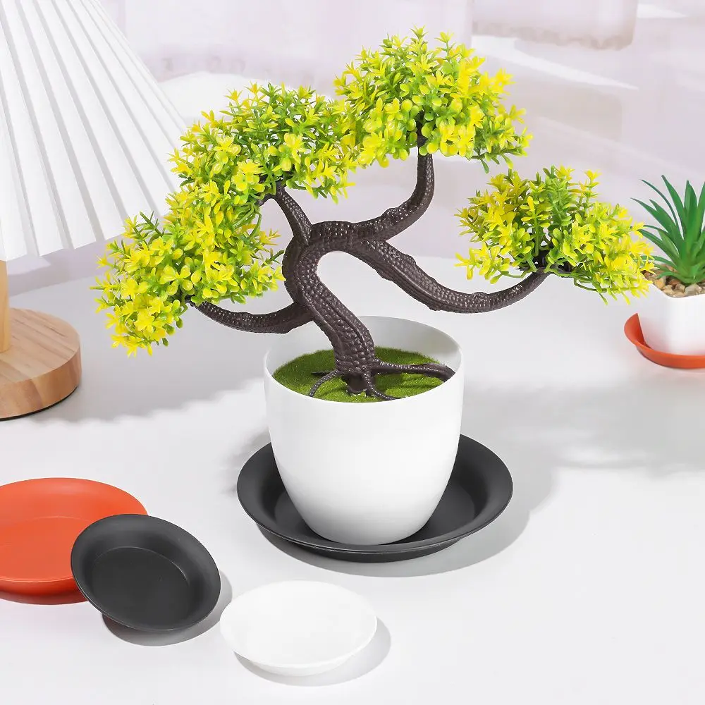 Set of 3 Round Heavy-Duty Plant Saucer Drip Trays for Indoor and Outdoor Use