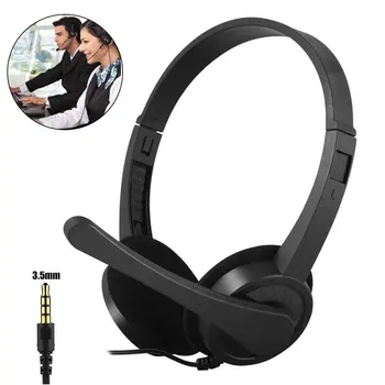 

PVC 3.5mm Jack With Mic Portable High Sensitivity Home Office Computer Headset Wired Universal Omnidirectional Adjustable Band