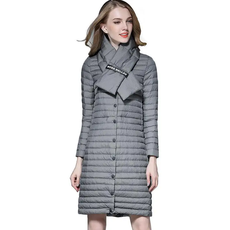 Solid Gray Winter Coat For Young Lady Detachable Collar Duck Down Outdoor Down Jacket Warm Overcoat Snow-outwear Plus Size 3XL - Цвет: Colour 2