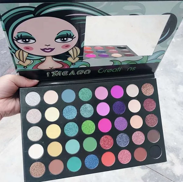 44 Палитра теней Shimmer матовый блеск Тени для век Pallete 35 цветов пигментированный телесный водонепроницаемый макияж палитра теплая цветная косметика - Цвет: 44