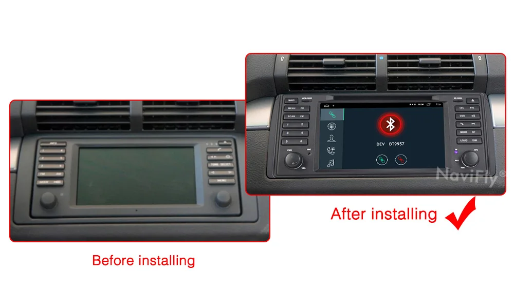 Discount NaviFly Android 9.1 GPS multimedia player for BMW X5 E53 1999-2005 2006 E39 1995 1996 1997-2003 Car radio BT AM Quad core 2+32G 10