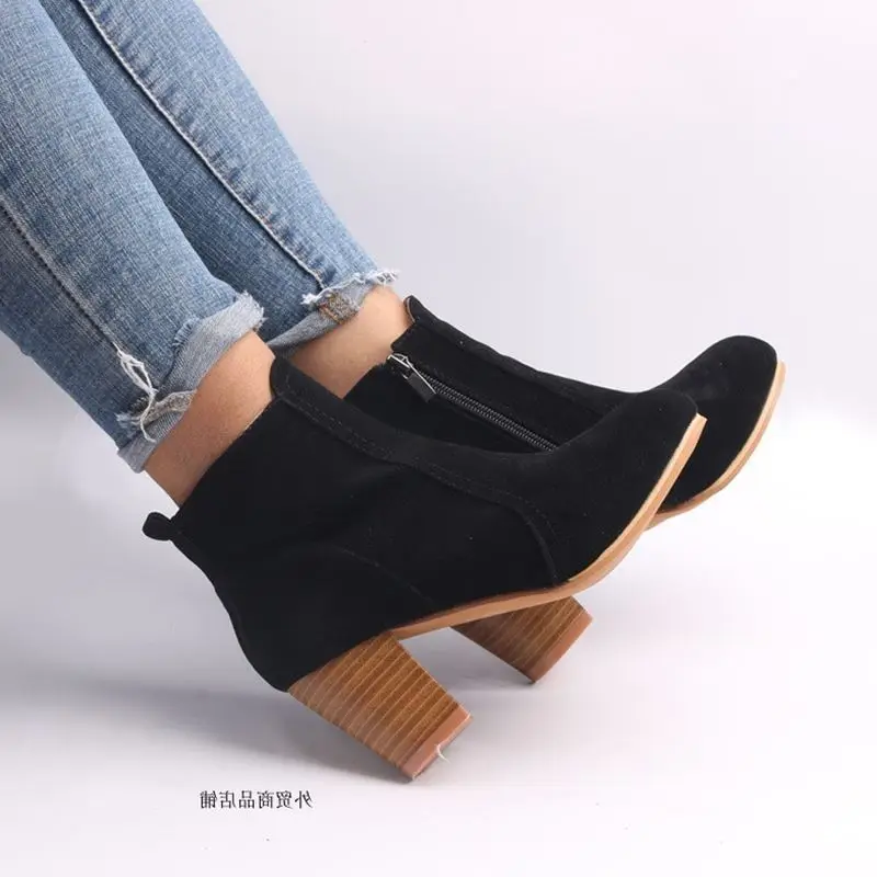 

2018 Women High Heel Boots Big Size 41 Large Size Women's Martin Boots Women's