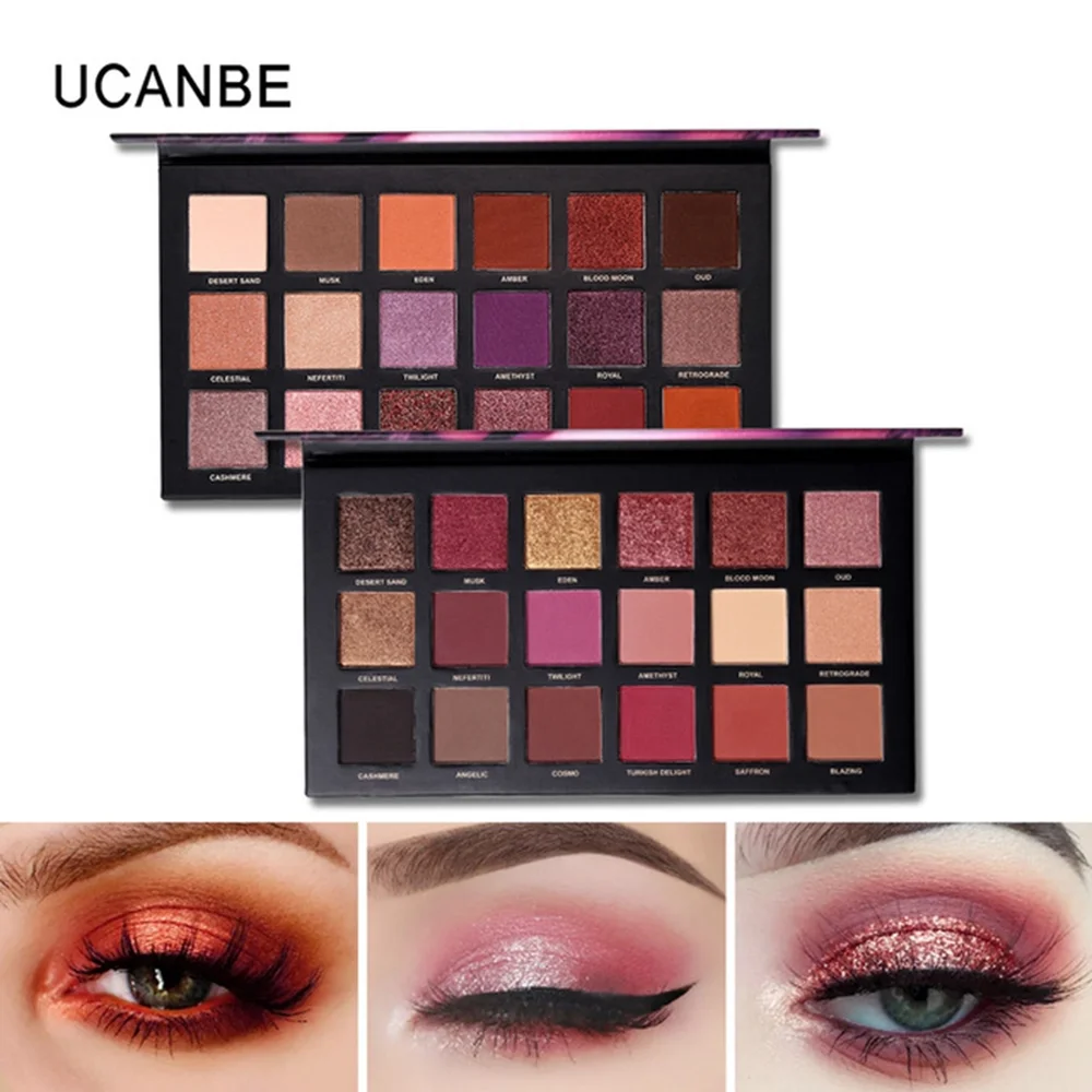

18 Colors Shimmer Eyeshadow Palette Waterproof Shiny Eye Shadow Powder Makeup Pallete Women Nude Matte Shadows Eyes Cosmetic