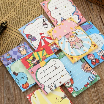 

Cute Kawaii Sticky Notes Post Notepad Circus Notes Series Memo Pads Office School Supply Stationery Simple basic hand account