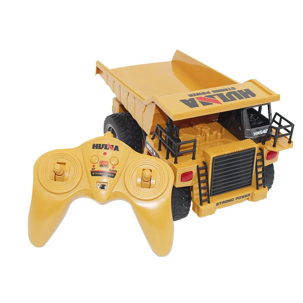 

1540 1:18 6CH Die-Cast Alloy Remote Control Dump Truck Engineering Truck Static Model Caterpillar Wheel Kids Educational Toy