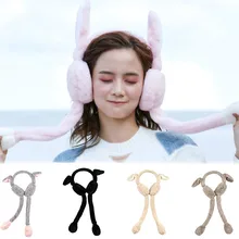 Unisex Moving Earmufuffs Foldable Winter Earmuffs Winter Windproof Ear Warmer Plush Female Earmuff Warm Ear Muffs Headphones