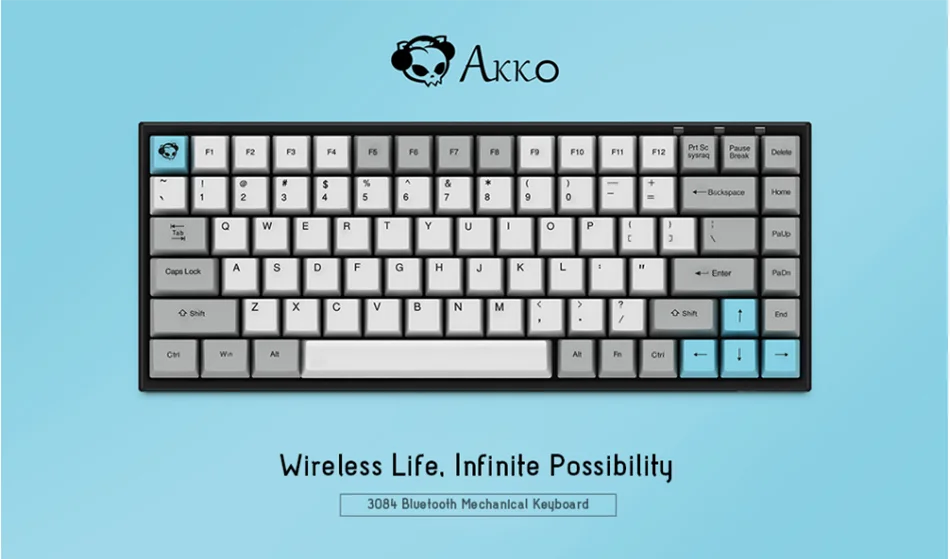 Механическая игровая клавиатура AKKO 3084, 84 клавиши, Cherry MX Switch, PBT Keycap, игровые клавиатуры, беспроводной режим для рабочего стола