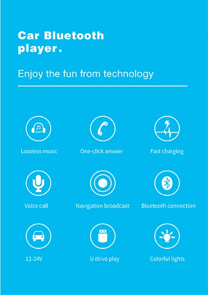 Bluetooth 5.0 FM Transmitter Car Kit MP3 Modulator Player Wireless Handsfree Audio Receiver Dual USB Fast Charger Ambient Light